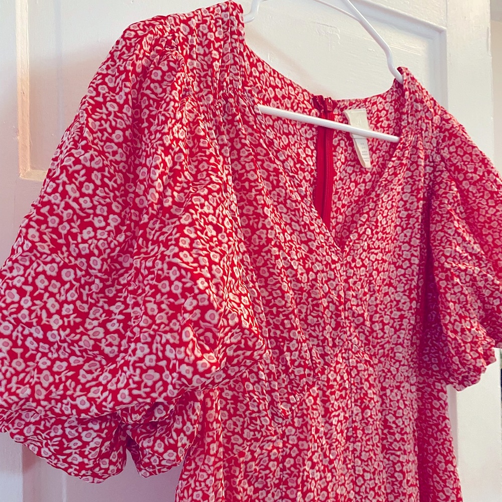 Long Dress with Flowy Puffed Sleeves